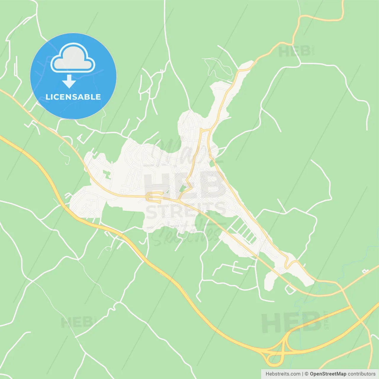 Prnjavor, Bosnia and Herzegovina Vector Map - Classic Colors