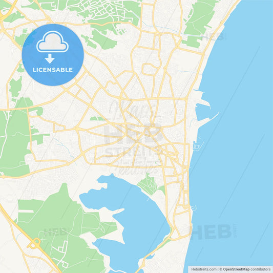 Larnaca , Cyprus Vector Map - Classic Colors