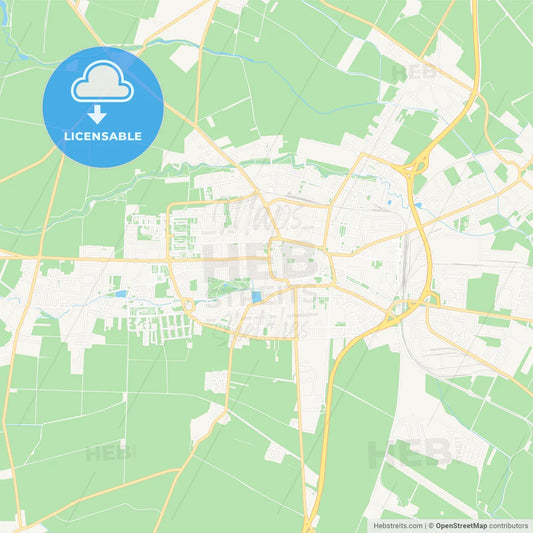 Prostejov, Czechia Vector Map - Classic Colors