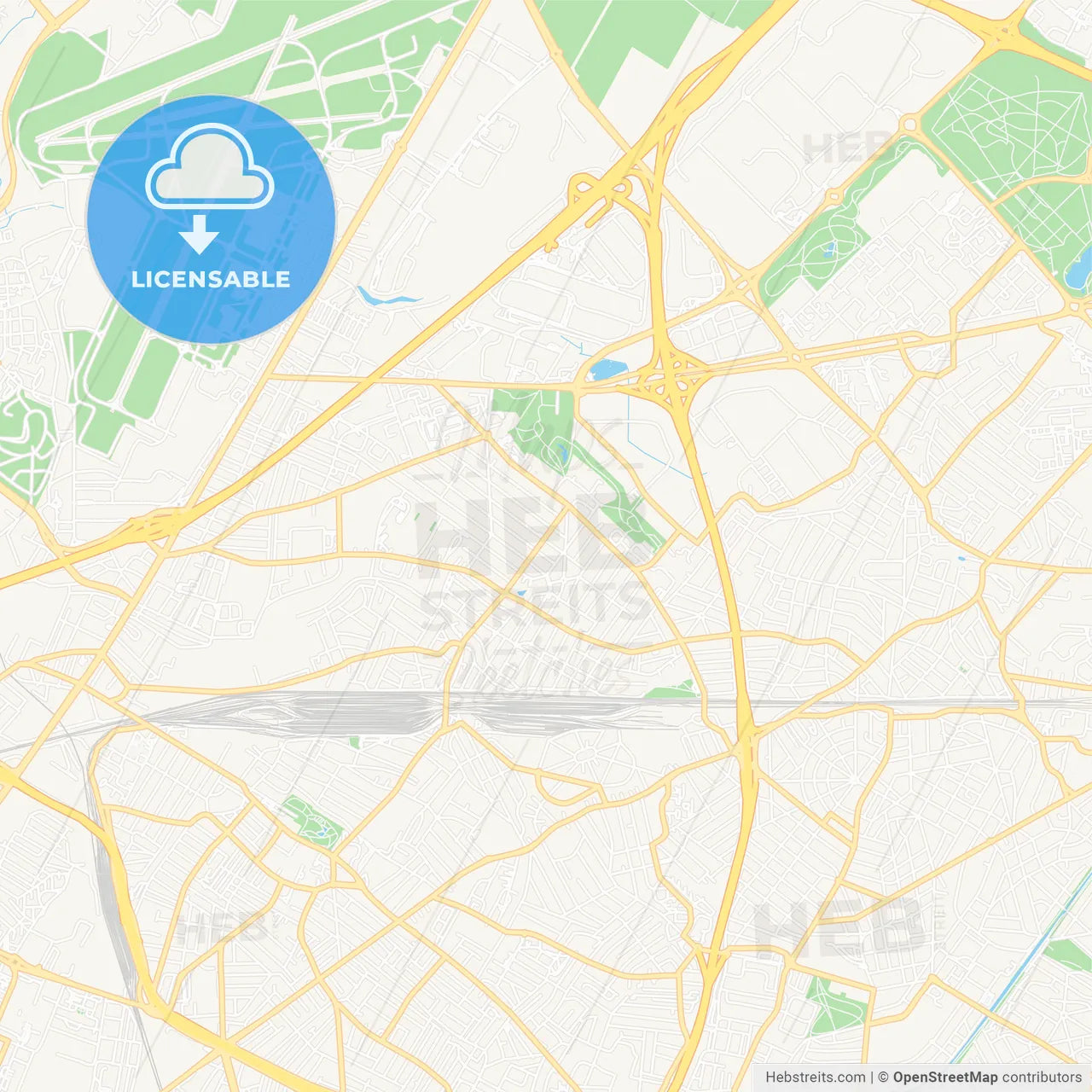 Le Blanc-Mesnil, France Vector Map - Classic Colors