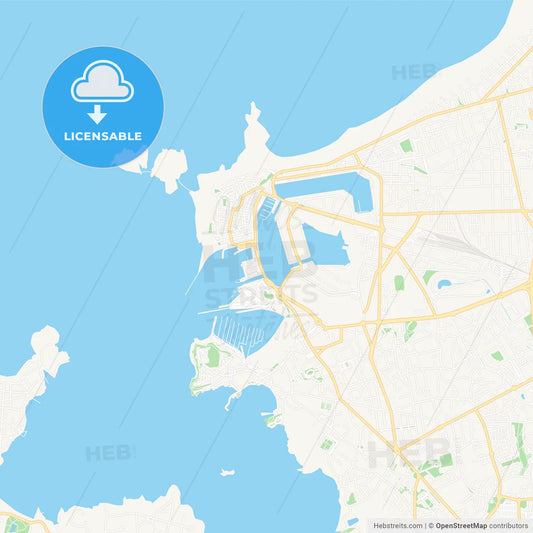 Saint-Malo, France Vector Map - Classic Colors