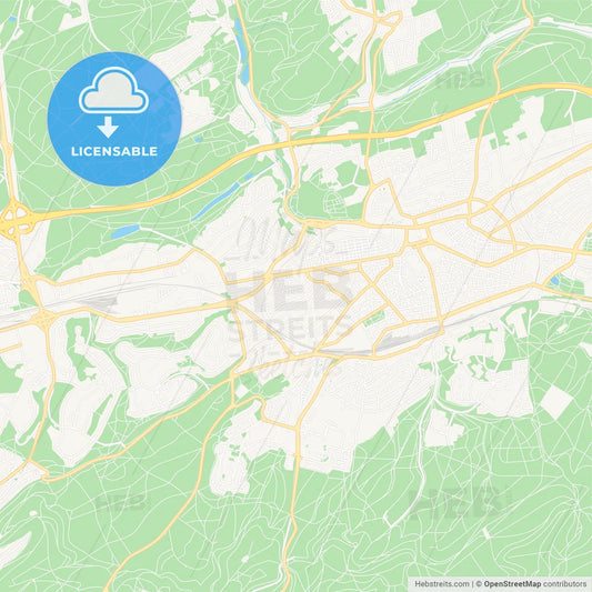 Kaiserslautern, Germany Vector Map - Classic Colors