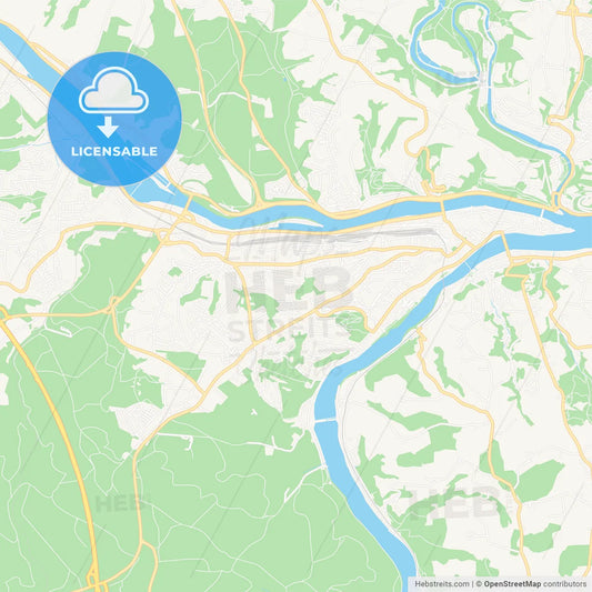 Passau, Germany Vector Map - Classic Colors
