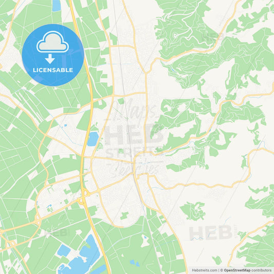 Bensheim, Germany Vector Map - Classic Colors