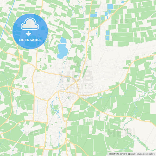 Erding, Germany Vector Map - Classic Colors