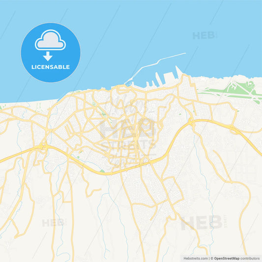 Heraklion, Greece Vector Map - Classic Colors
