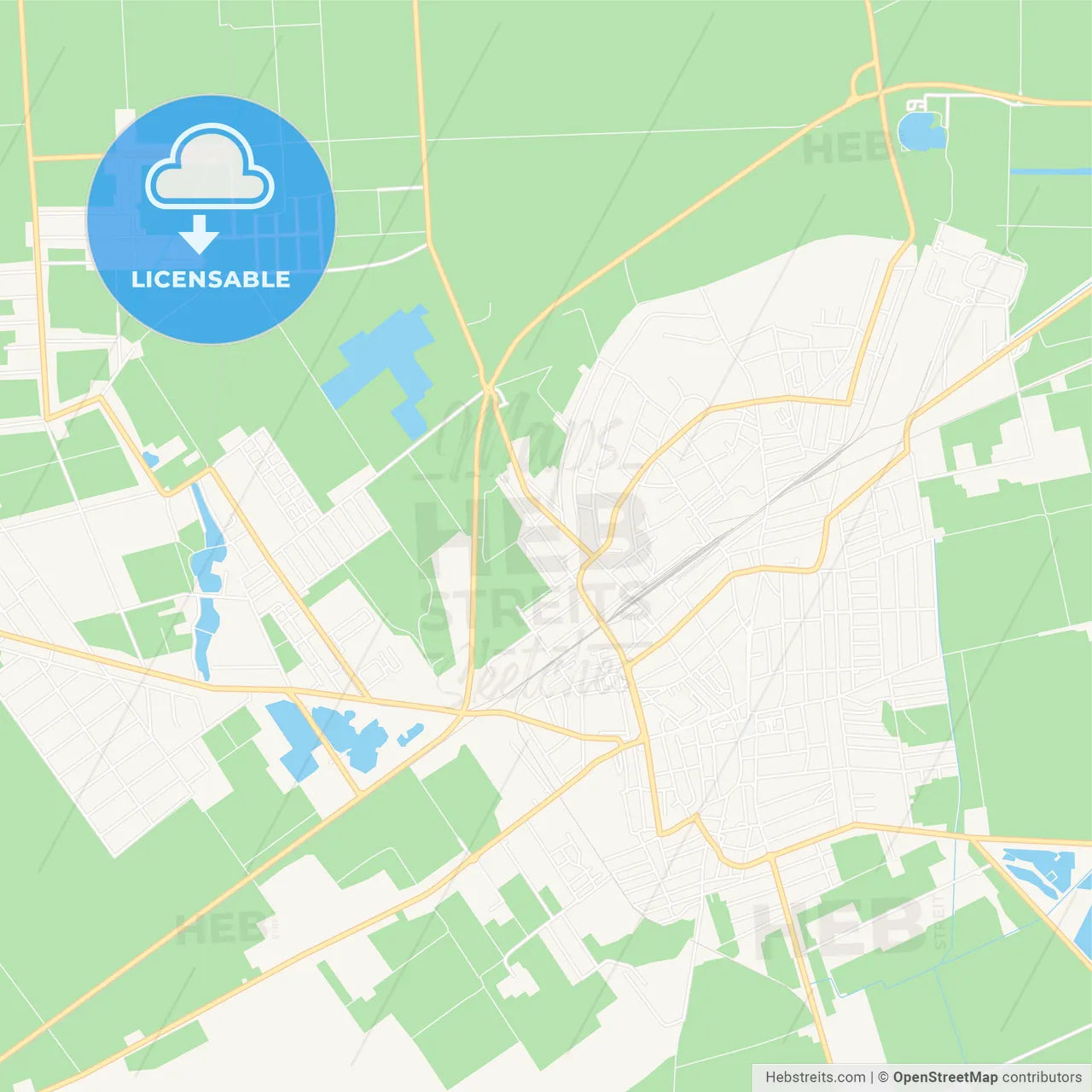 Oroshaza, Hungary Vector Map - Classic Colors