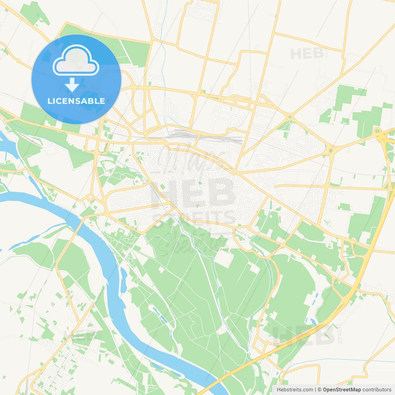 Cremona, Italy Vector Map - Classic Colors