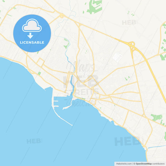 Mazara del Vallo, Italy Vector Map - Classic Colors