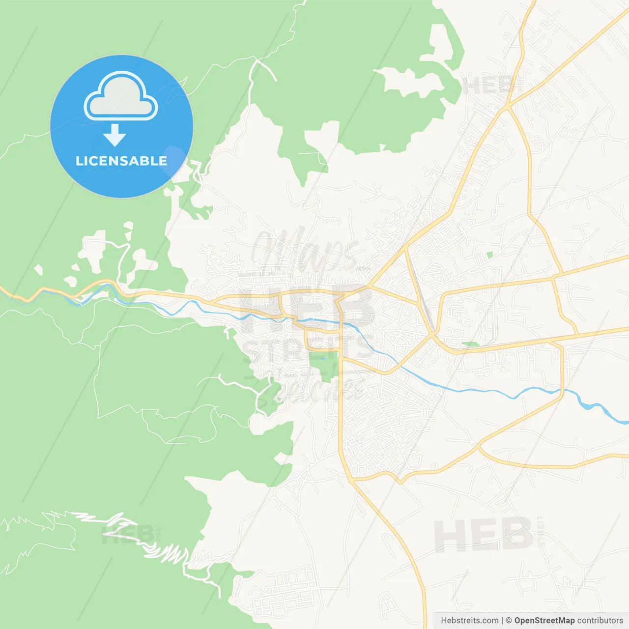 Peje / Pec, Kosovo Vector Map - Classic Colors