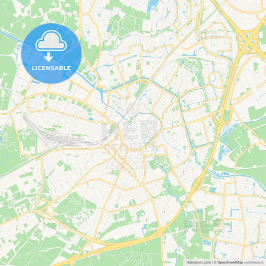 Amersfoort, Netherlands Vector Map - Classic Colors