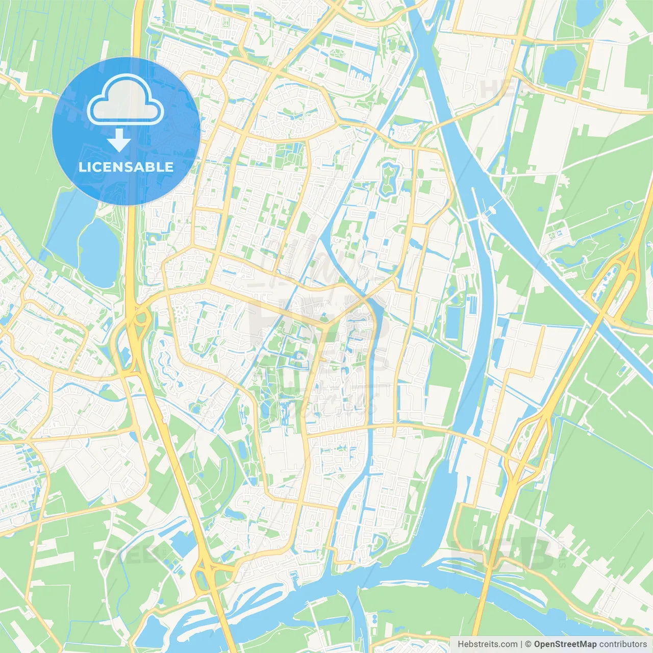 Nieuwegein, Netherlands Vector Map - Classic Colors