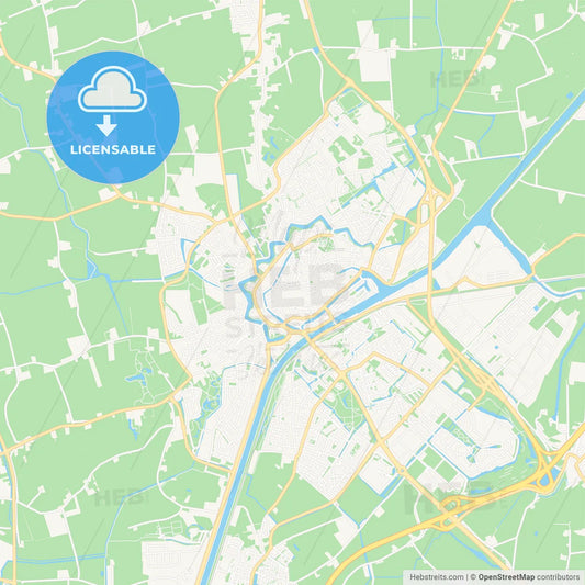 Middelburg, Netherlands Vector Map - Classic Colors