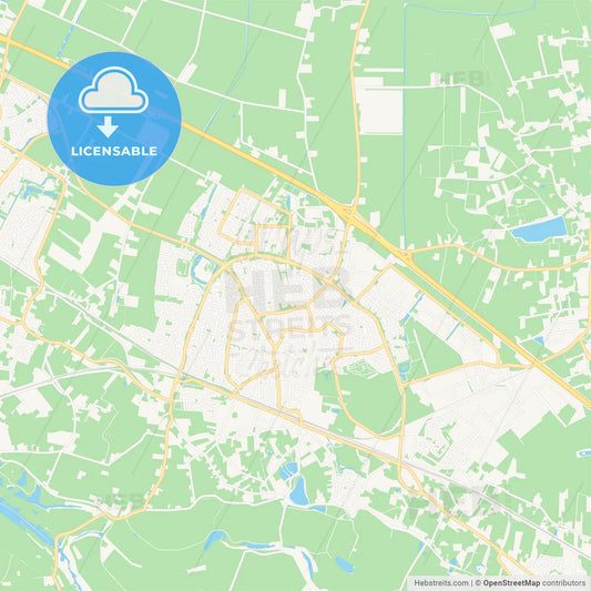 Zevenaar, Netherlands Vector Map - Classic Colors