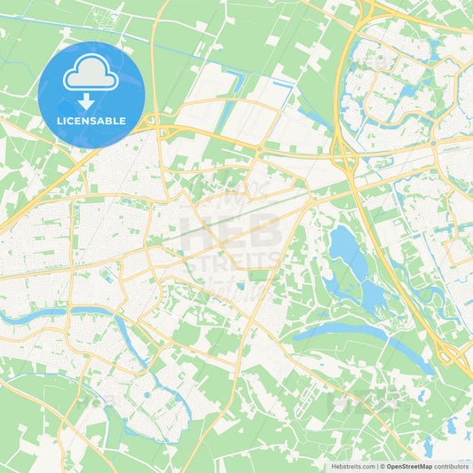 Wijchen, Netherlands Vector Map - Classic Colors