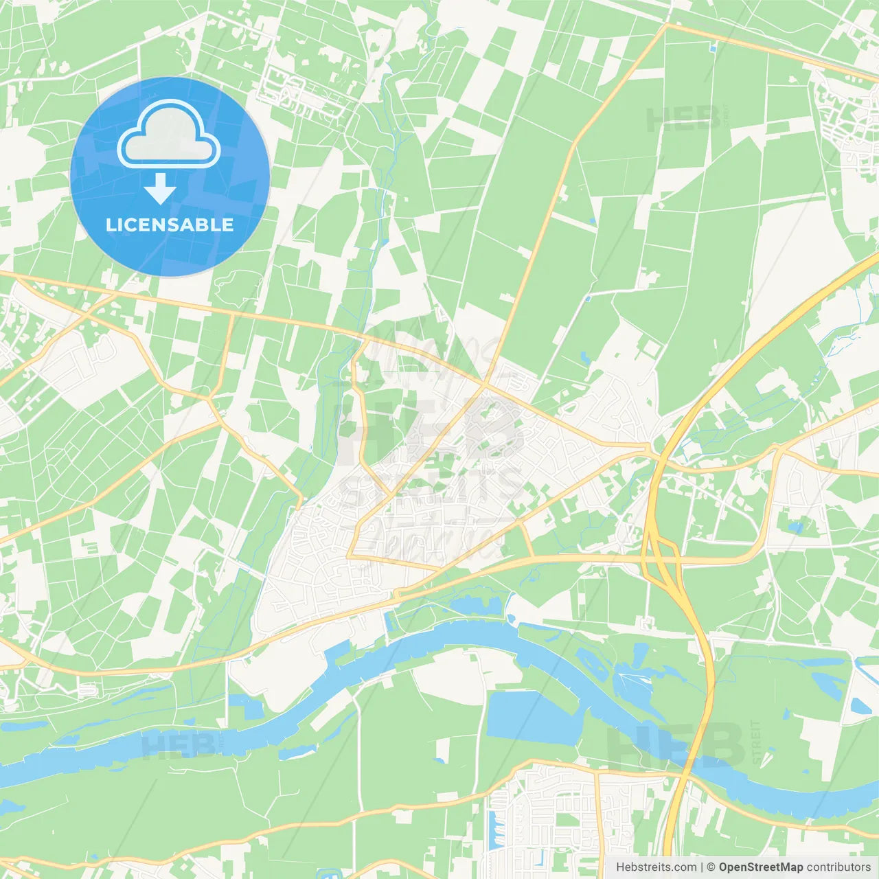 Renkum, Netherlands Vector Map - Classic Colors