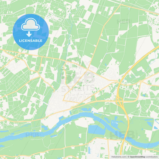 Renkum, Netherlands Vector Map - Classic Colors