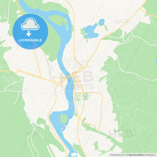 Elverum, Norway Vector Map - Classic Colors