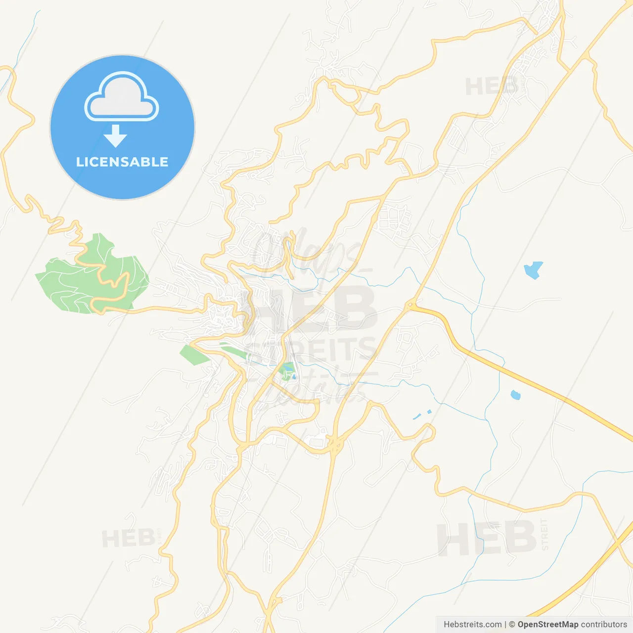 Covilha, Portugal Vector Map - Classic Colors