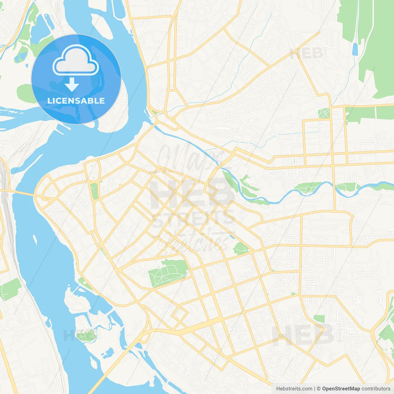 Irkutsk, Russia Vector Map - Classic Colors