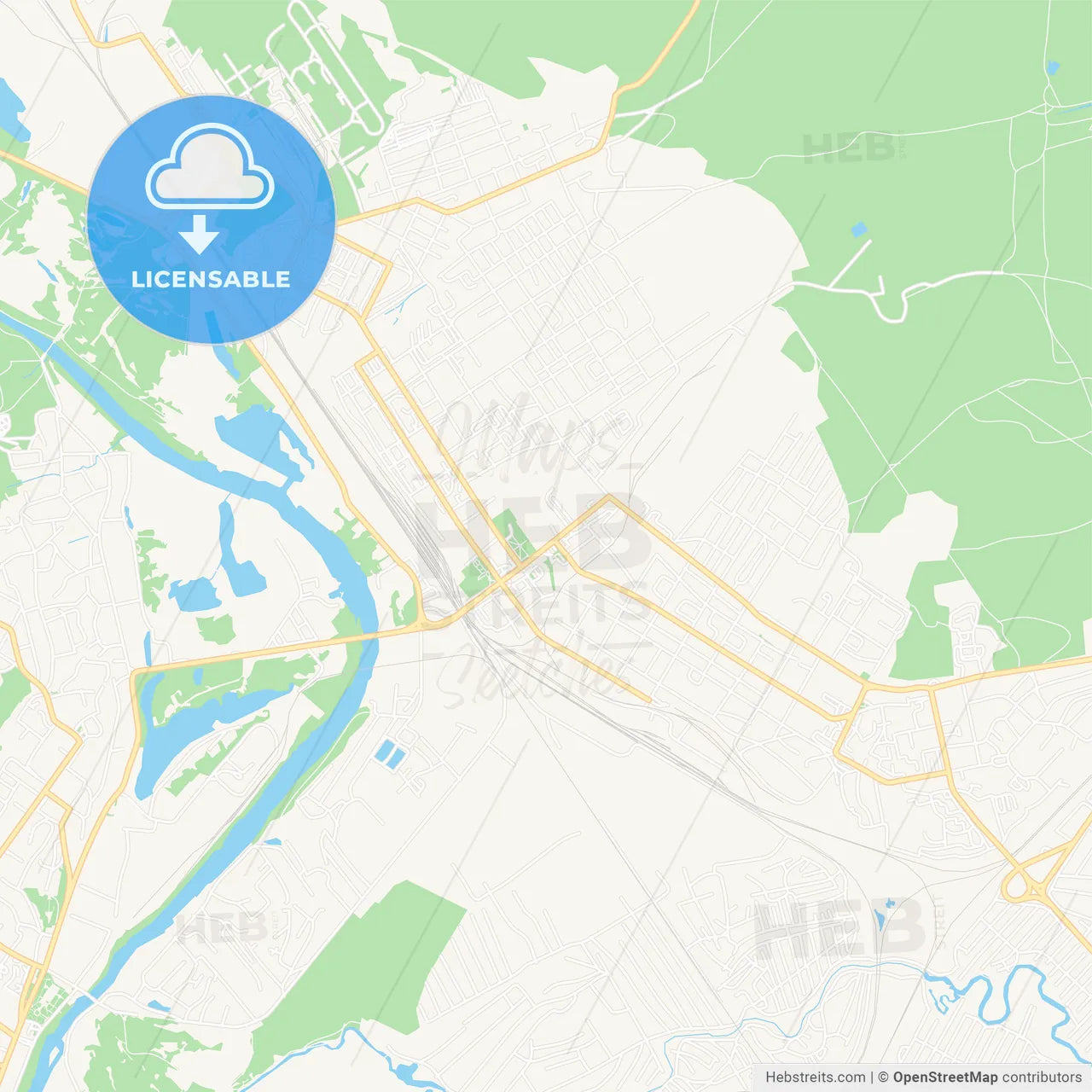 Bryansk, Russia Vector Map - Classic Colors