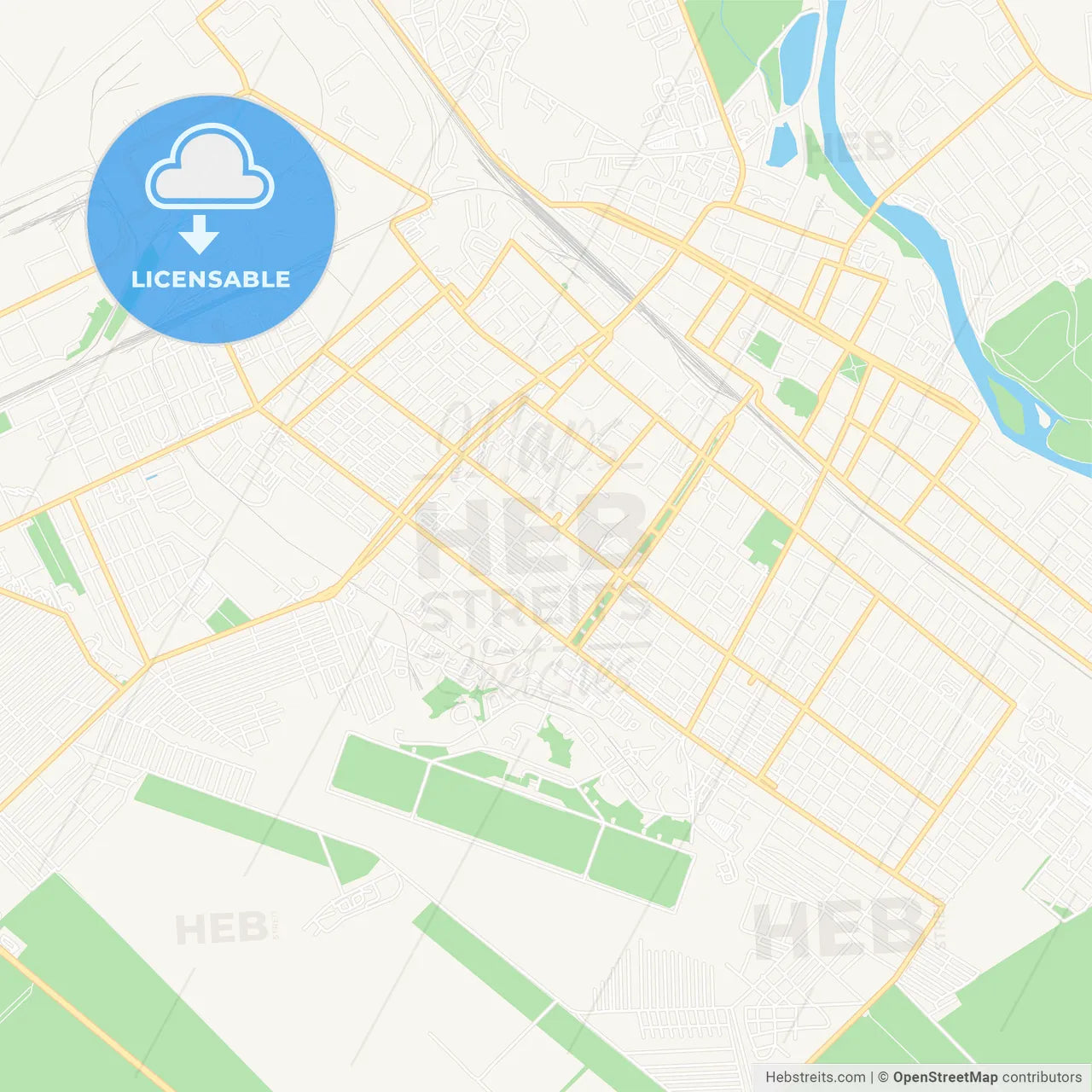 Armavir, Russia Vector Map - Classic Colors
