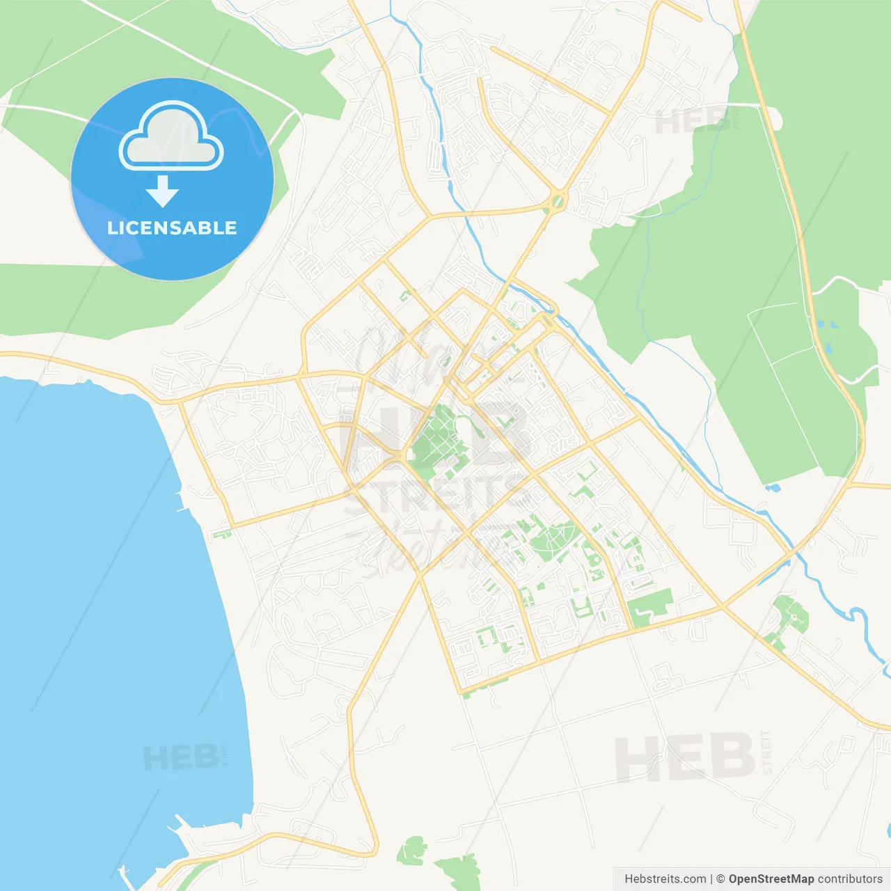 Magadan, Russia Vector Map - Classic Colors