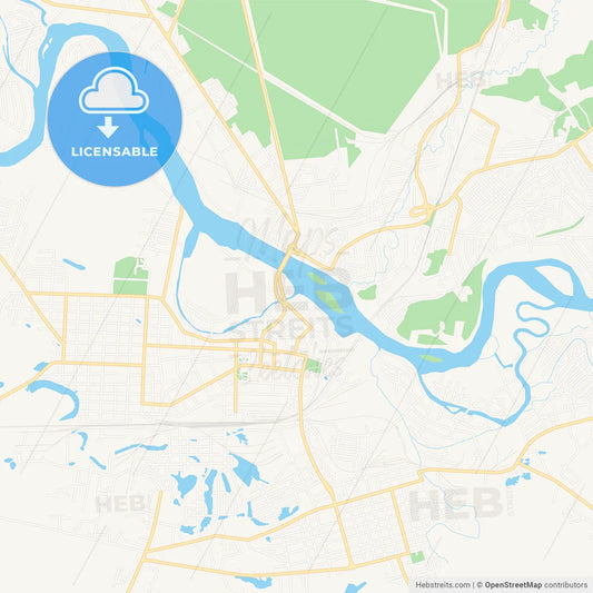 Kansk, Russia Vector Map - Classic Colors