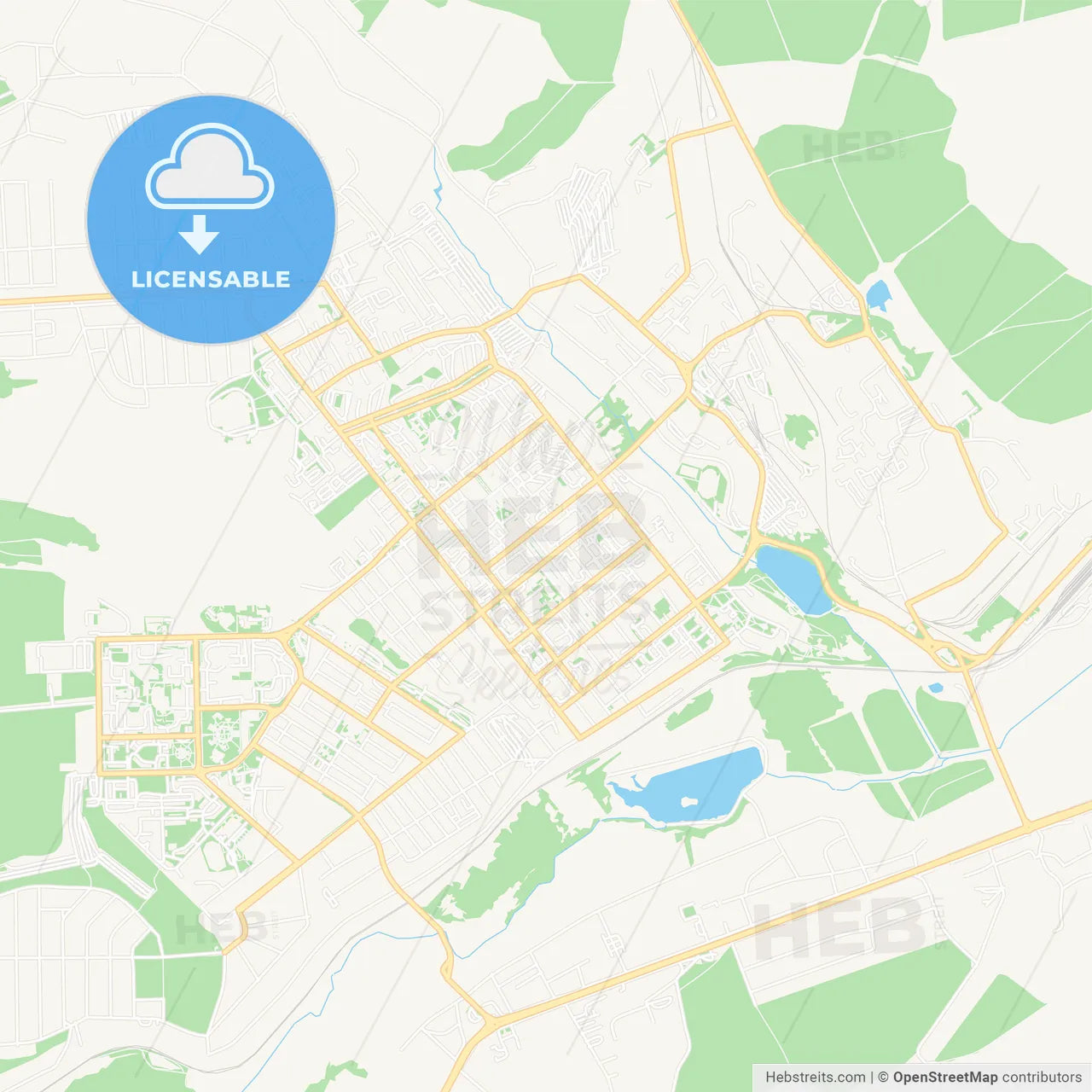 Gubkin, Russia Vector Map - Classic Colors