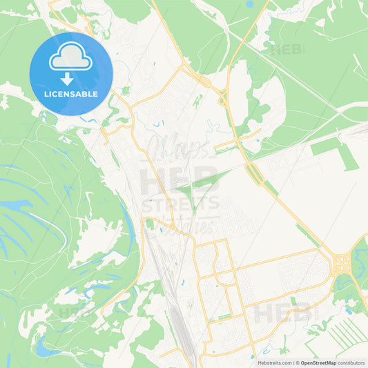 Novoaltaysk, Russia Vector Map - Classic Colors