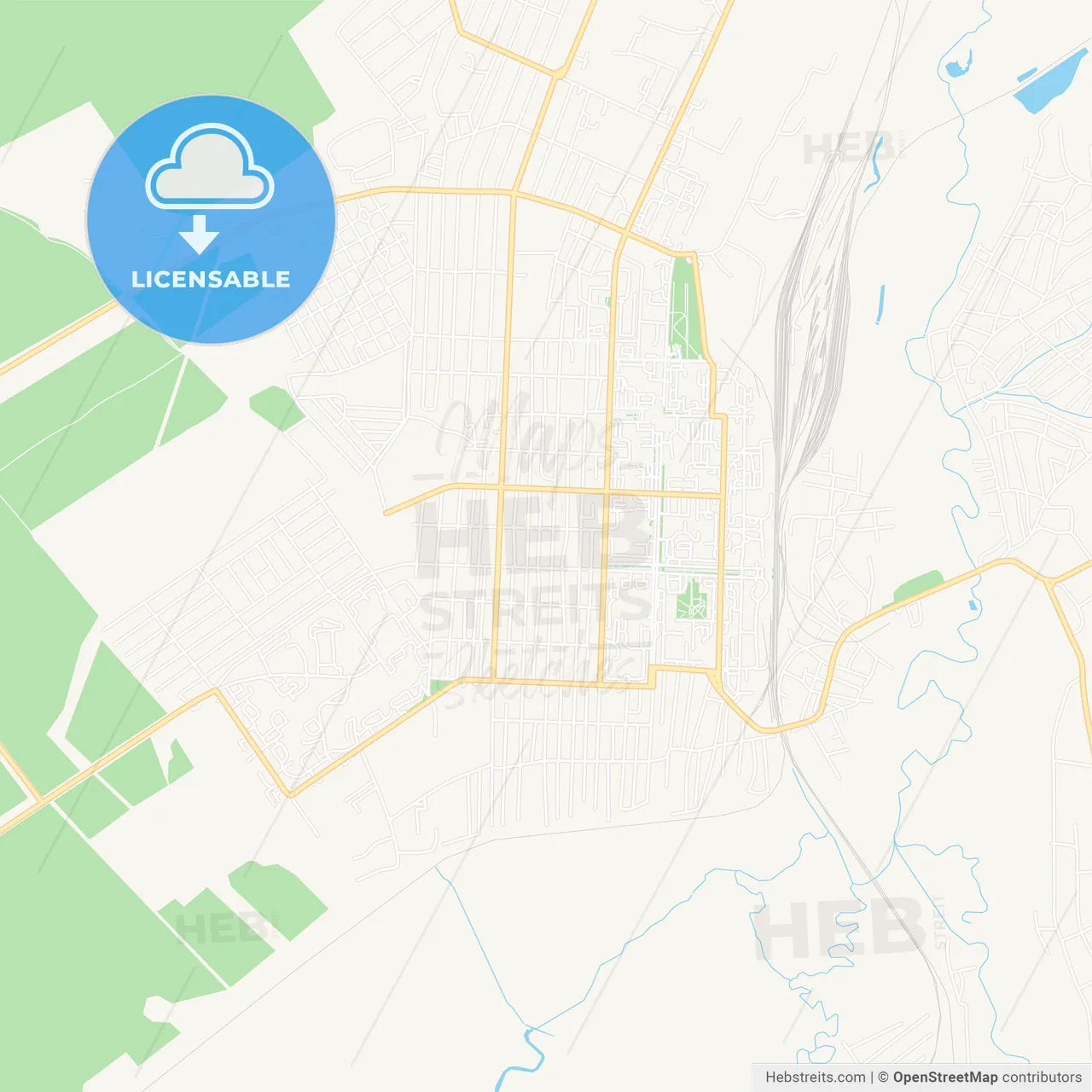 Belovo, Russia Vector Map - Classic Colors