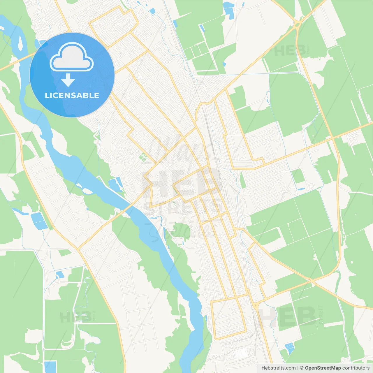 Labinsk, Russia Vector Map - Classic Colors