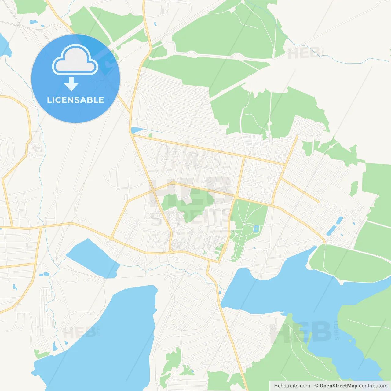 Vyksa, Russia Vector Map - Classic Colors