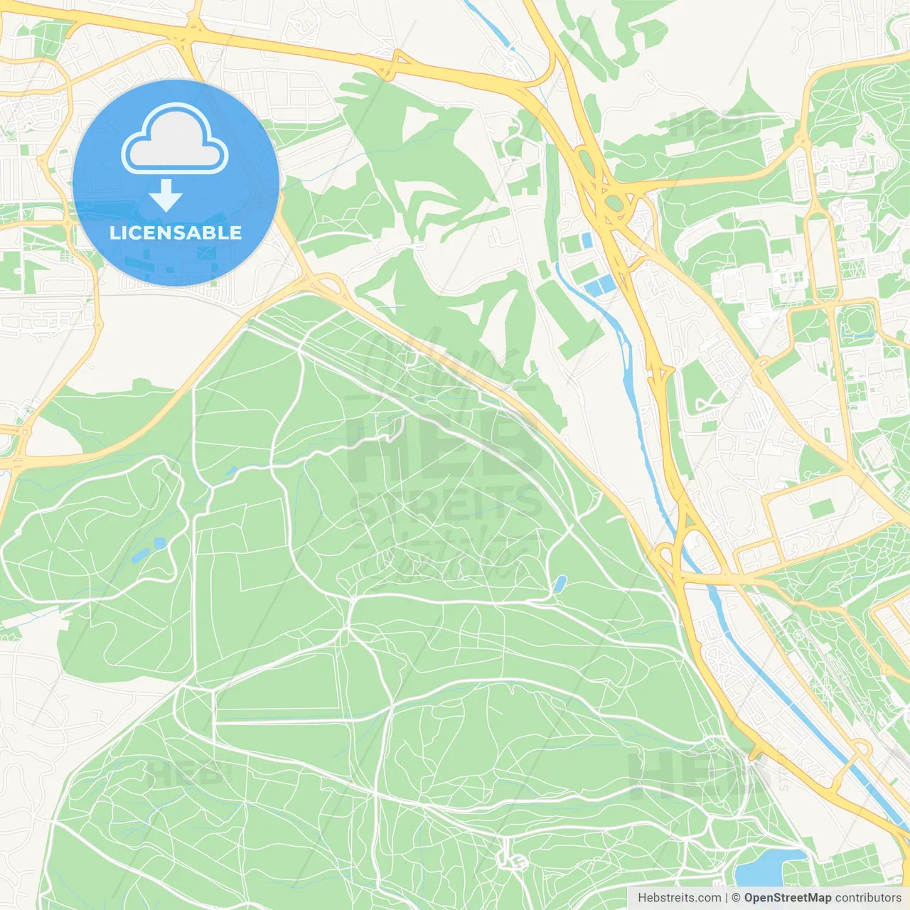 Moncloa-Aravaca, Spain Vector Map - Classic Colors