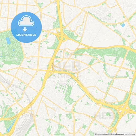 Moratalaz, Spain Vector Map - Classic Colors