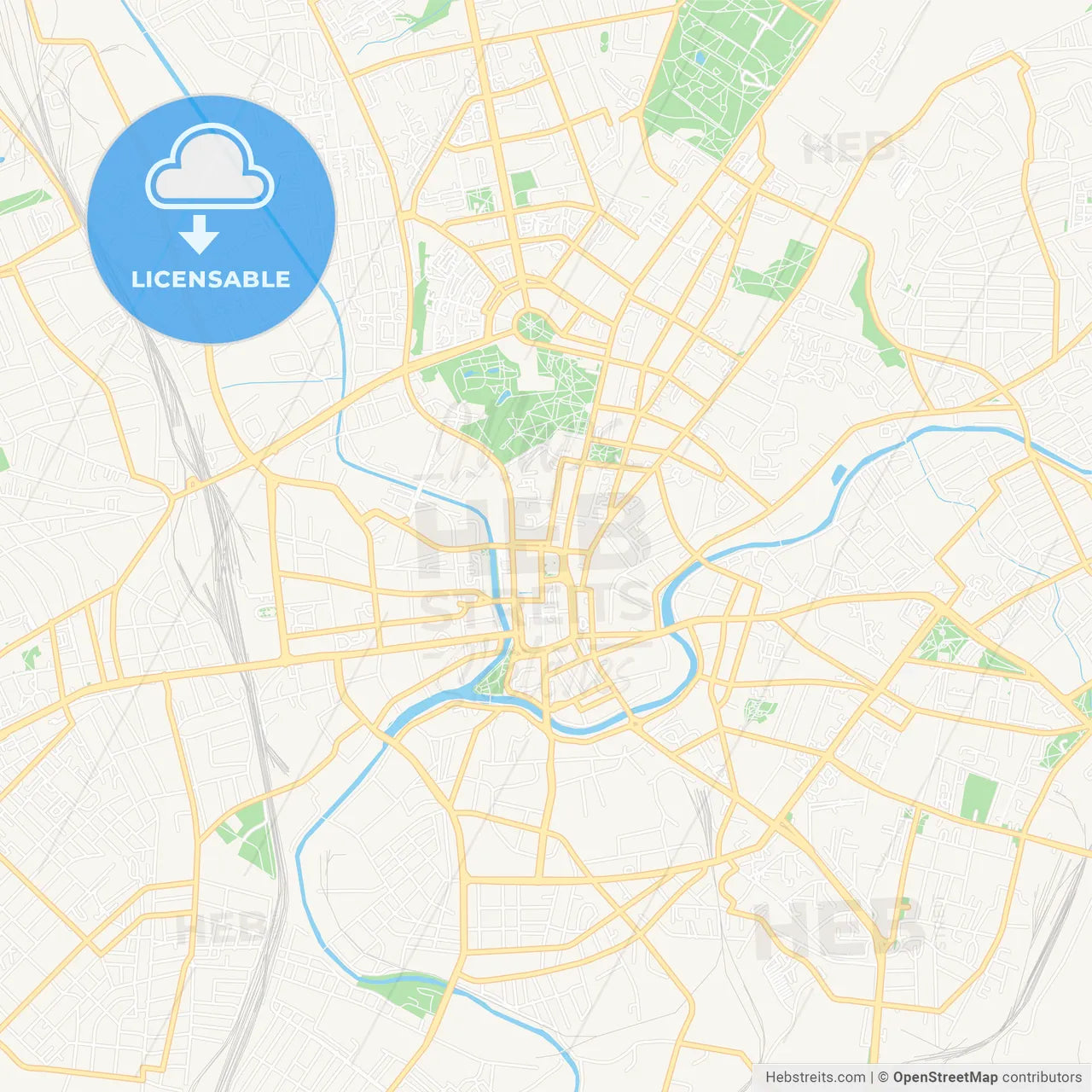 Kharkiv, Ukraine Vector Map - Classic Colors