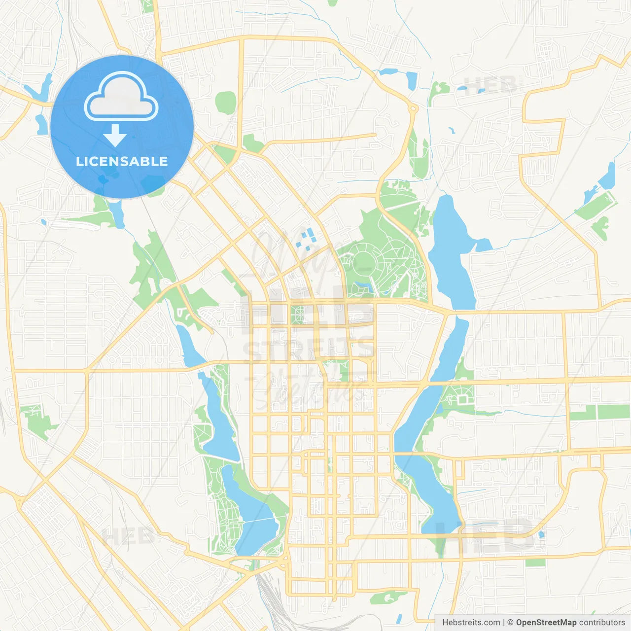 Donetsk, Ukraine Vector Map - Classic Colors