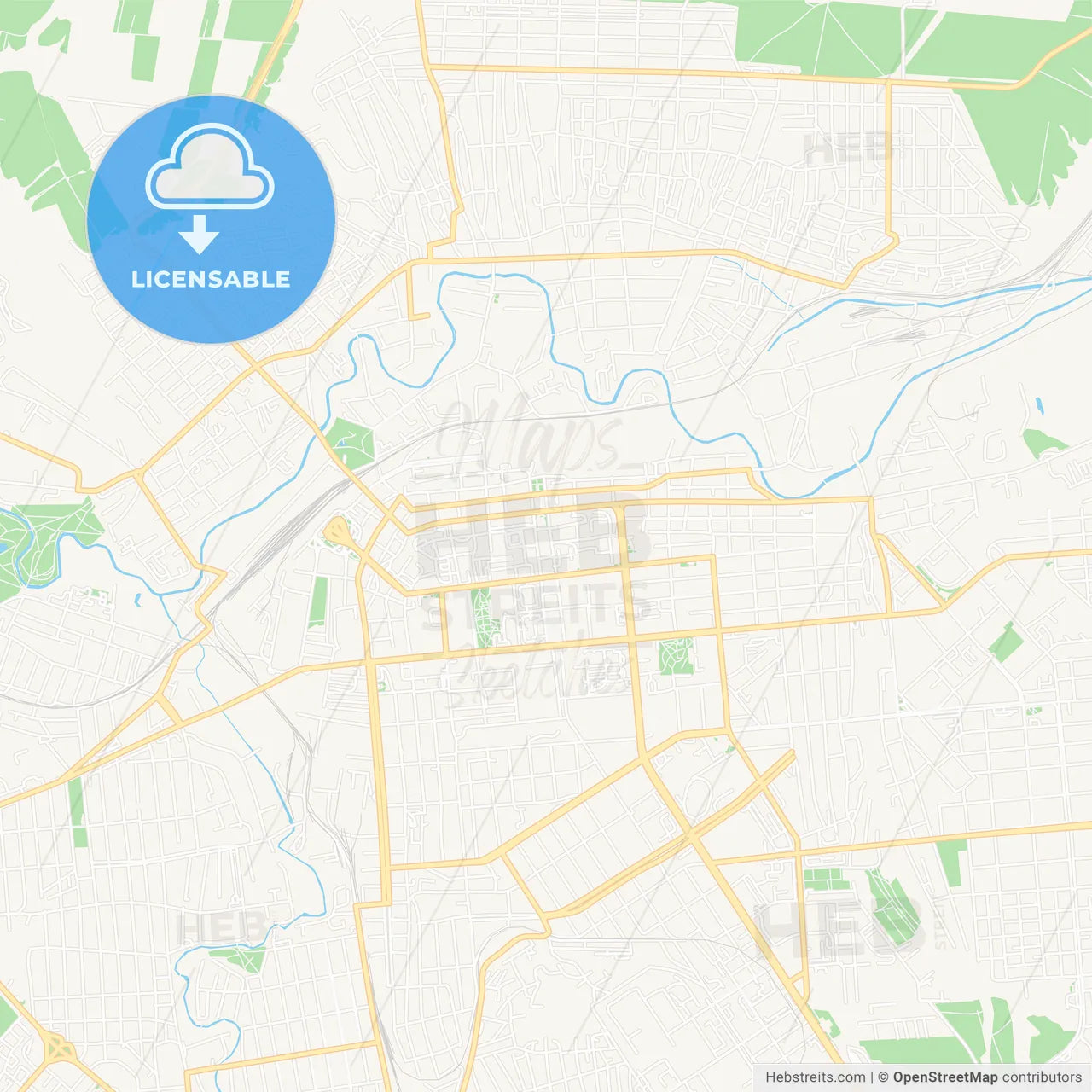 Luhansk, Ukraine Vector Map - Classic Colors