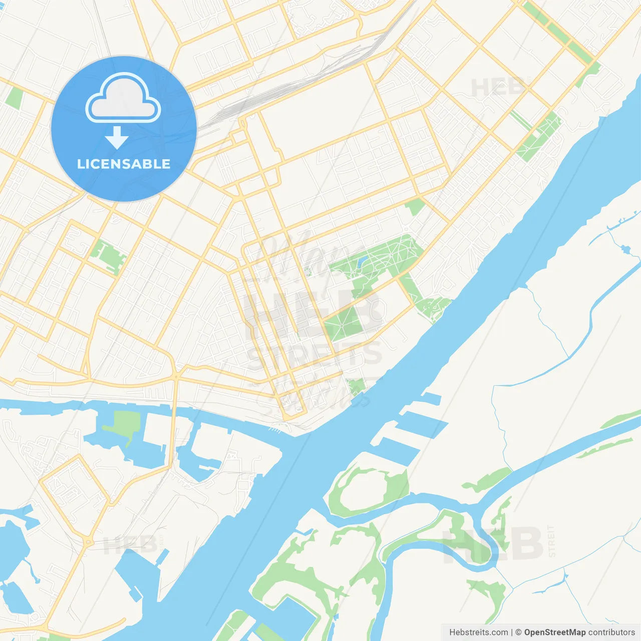 Kherson, Ukraine Vector Map - Classic Colors