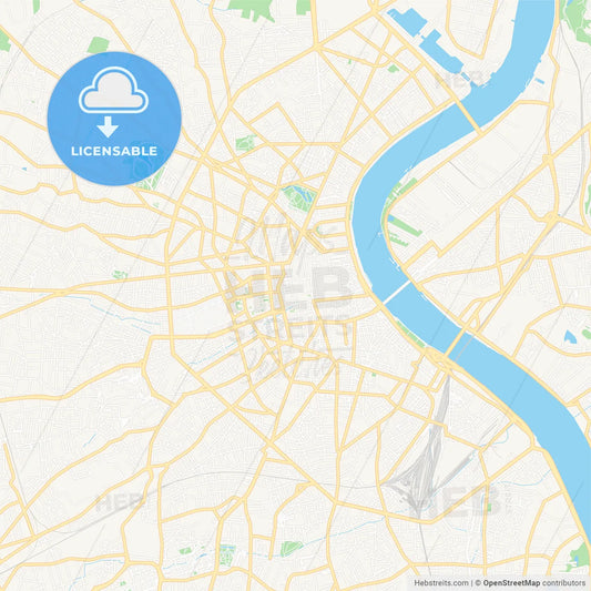 Bordeaux, France Vector Map - Classic Colors