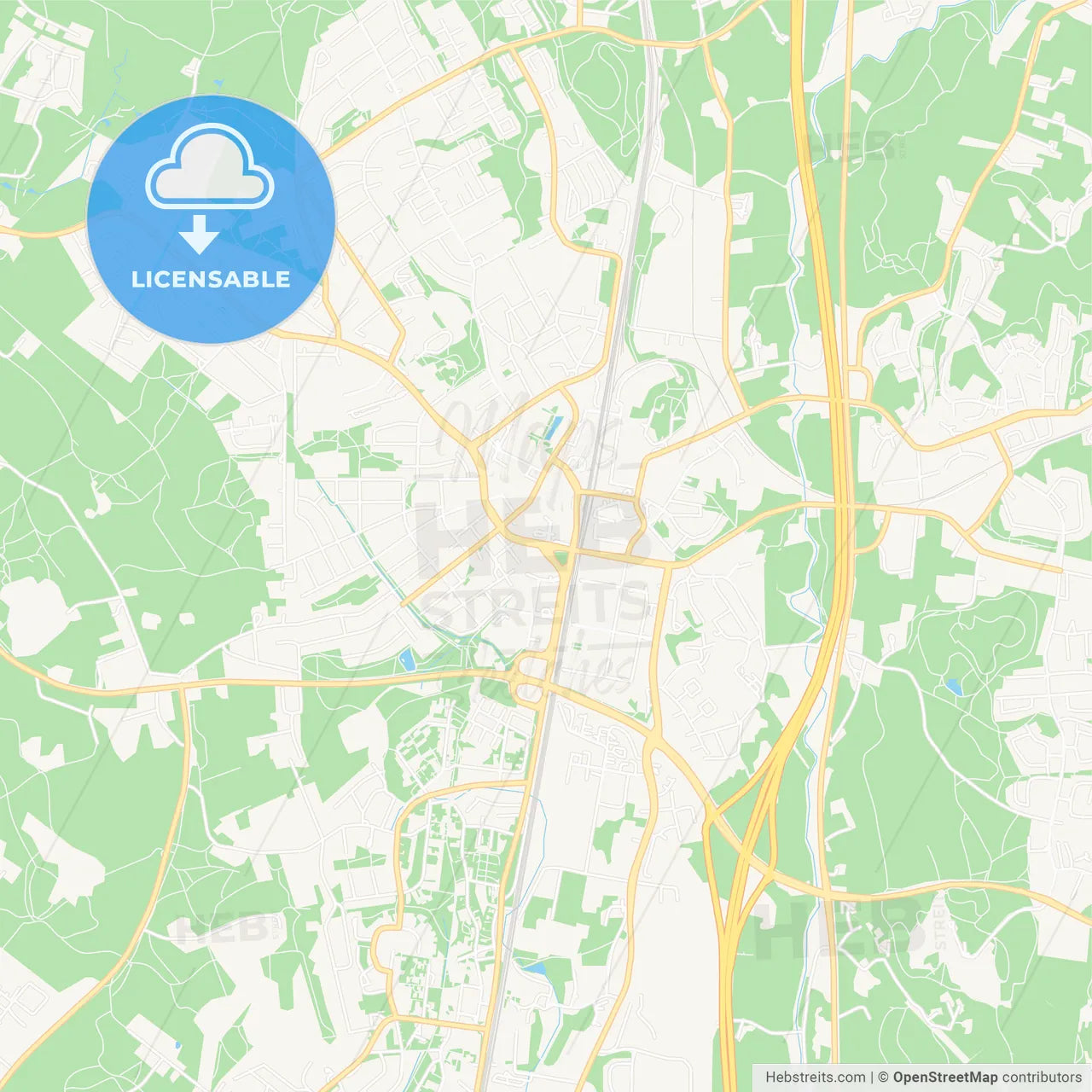 Kerava, Finland Vector Map - Classic Colors