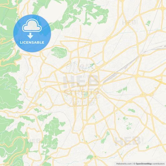 Clermont-Ferrand, France Vector Map - Classic Colors