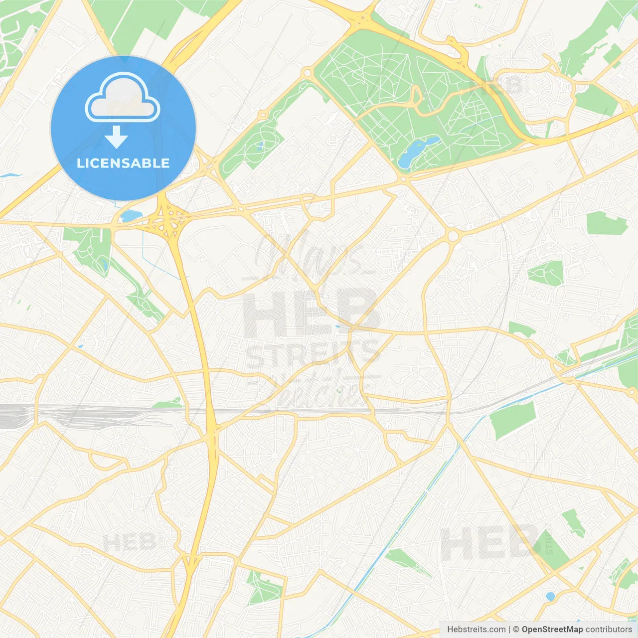 Aulnay-sous-Bois, France Vector Map - Classic Colors