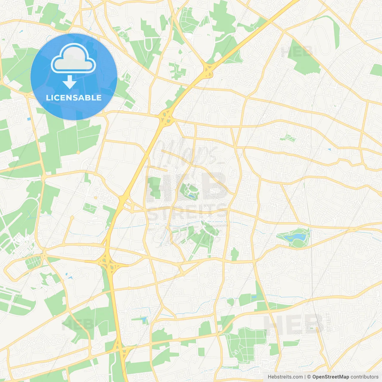 Merignac, France Vector Map - Classic Colors