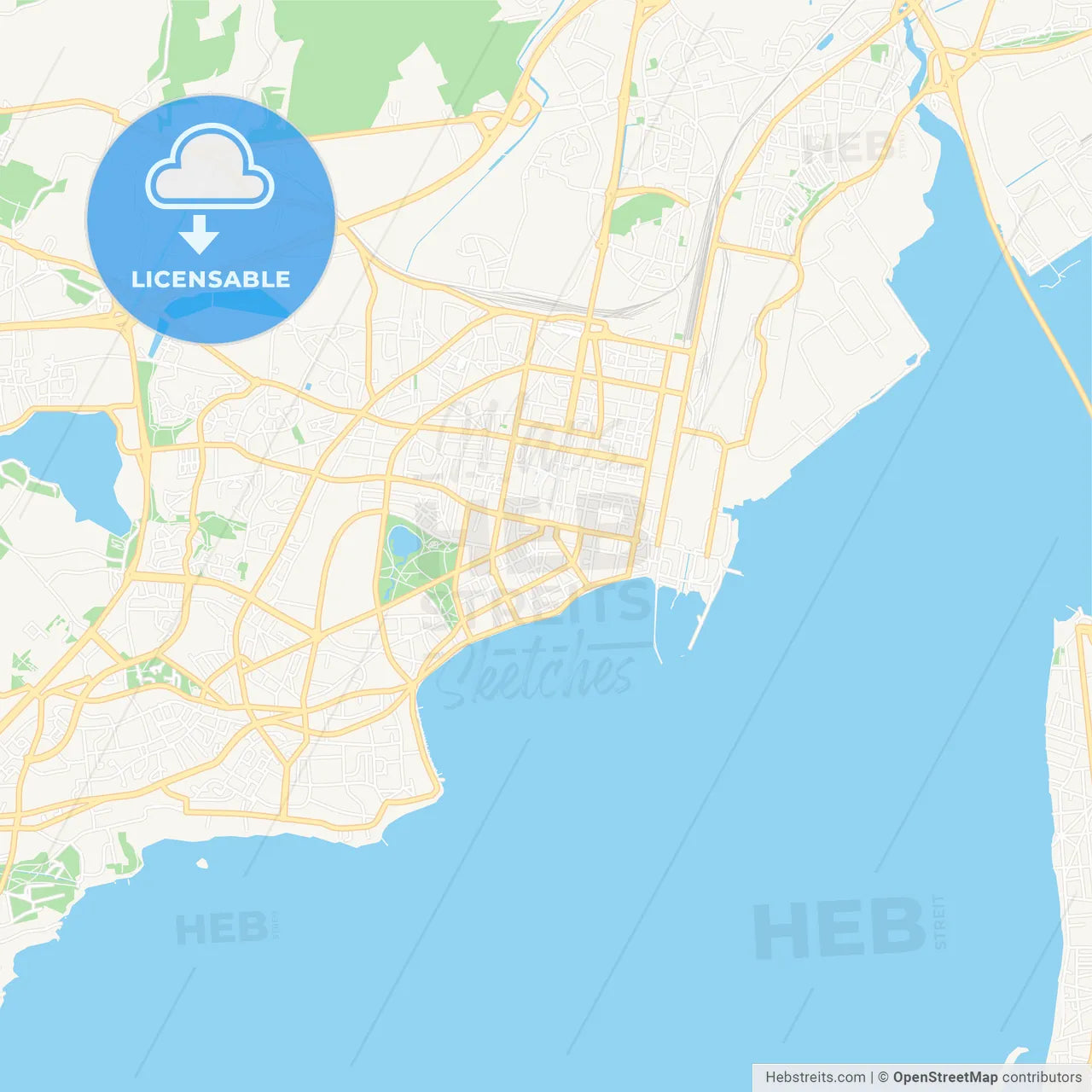 Saint-Nazaire, France Vector Map - Classic Colors