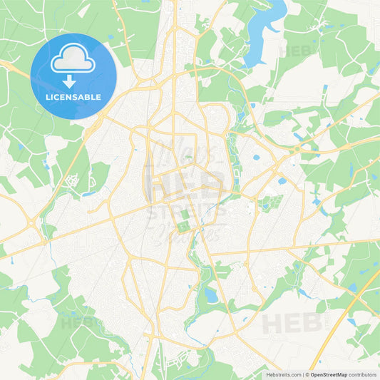 La Roche-sur-Yon, France Vector Map - Classic Colors