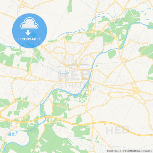 Carcassonne, France Vector Map - Classic Colors