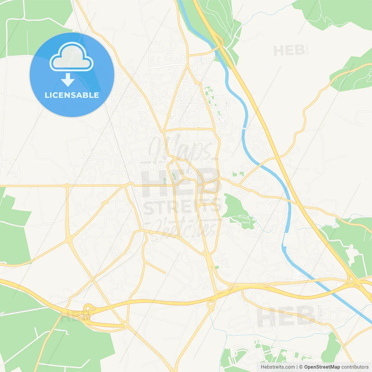 Salon-de-Provence, France Vector Map - Classic Colors