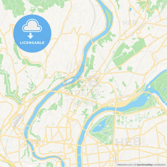 Caluire-et-Cuire, France Vector Map - Classic Colors