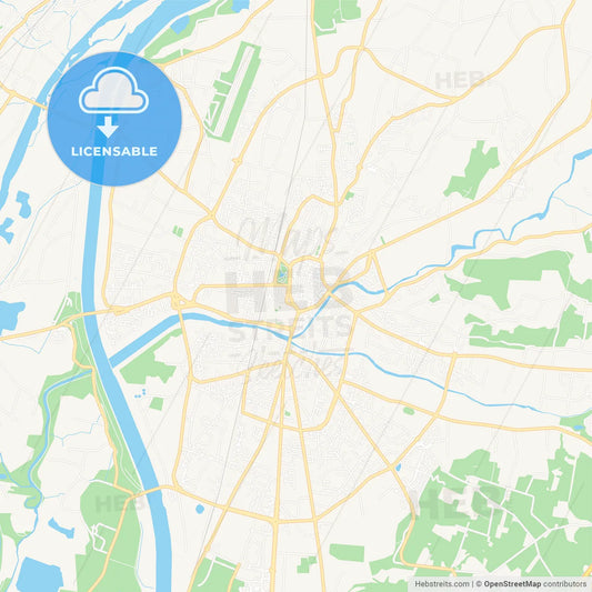 Montelimar, France Vector Map - Classic Colors